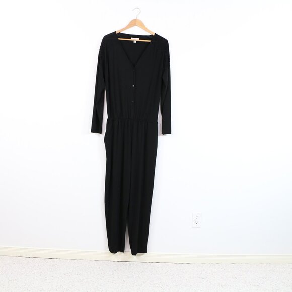 *Halston Black V Neck Jumpsuit - Picture 3 of 13